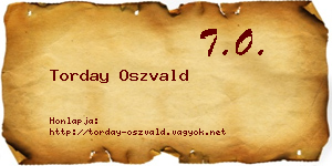 Torday Oszvald névjegykártya